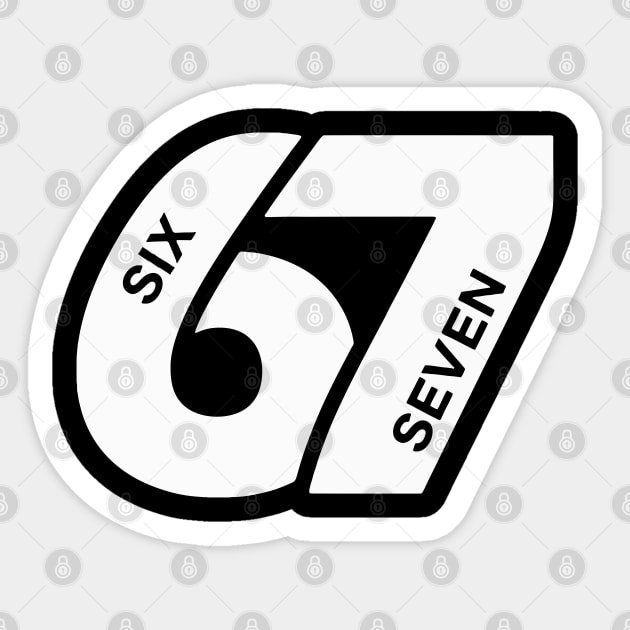 Fun Six Seven 6 7 Meme Design Sticker by OUTFITPAW